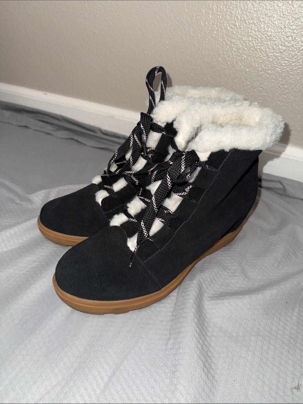 Sorel Evie II Cozy Waterproof Wedge Black Fur Lined  Winter Bootie-Sz 10.5, NWOB - Picture 10 of 16